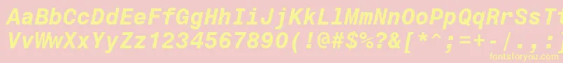 Monospace821BoldItalicBt Font – Yellow Fonts on Pink Background