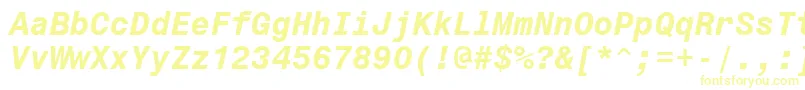 Monospace821BoldItalicBt Font – Yellow Fonts on White Background