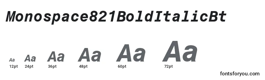 Monospace821BoldItalicBt Font Sizes