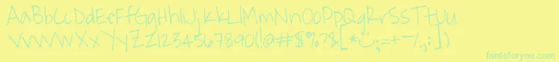 Waiting Font – Green Fonts on Yellow Background