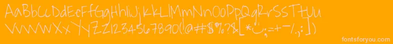 Waiting Font – Pink Fonts on Orange Background