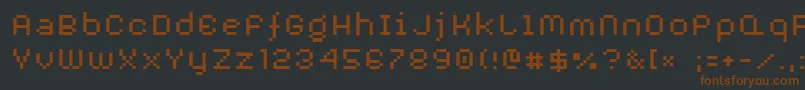 Fonte AuxDotbitcXtra – fontes marrons em um fundo preto