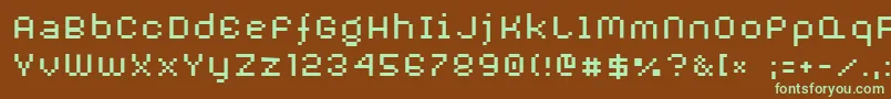 Шрифт AuxDotbitcXtra – зелёные шрифты на коричневом фоне