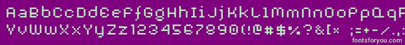 fuente AuxDotbitcXtra – Fuentes Verdes Sobre Fondo Morado