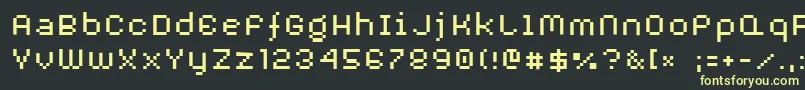 Fonte AuxDotbitcXtra – fontes amarelas em um fundo preto
