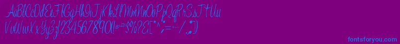 Jelindafont52Regular-Schriftart – Blaue Schriften auf violettem Hintergrund