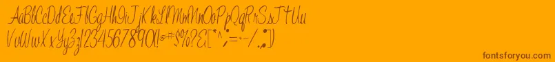 Jelindafont52Regular-Schriftart – Braune Schriften auf orangefarbenem Hintergrund