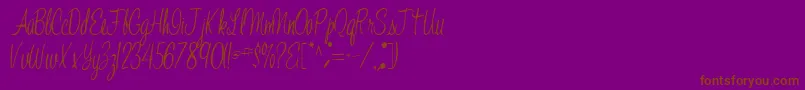 Jelindafont52Regular Font – Brown Fonts on Purple Background