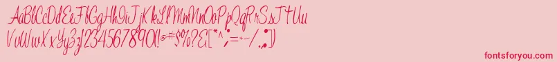 Jelindafont52Regular-Schriftart – Rote Schriften auf rosa Hintergrund