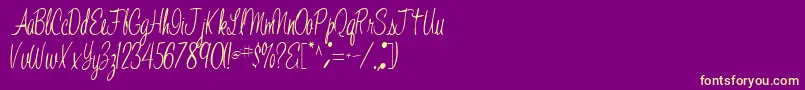 Jelindafont52Regular-Schriftart – Gelbe Schriften auf violettem Hintergrund