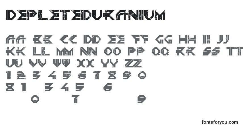Schriftart DepletedUranium – Alphabet, Zahlen, spezielle Symbole
