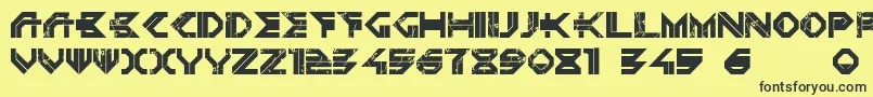 DepletedUranium Font – Black Fonts on Yellow Background