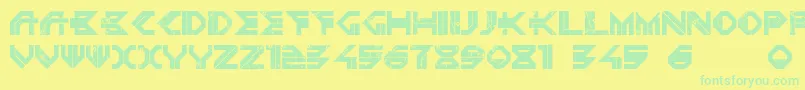 DepletedUranium Font – Green Fonts on Yellow Background