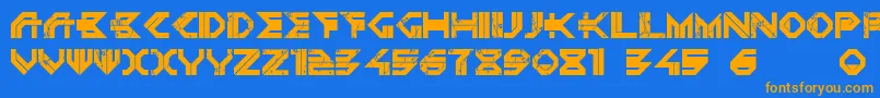 DepletedUranium Font – Orange Fonts on Blue Background