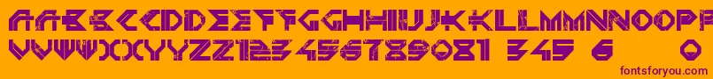 DepletedUranium Font – Purple Fonts on Orange Background