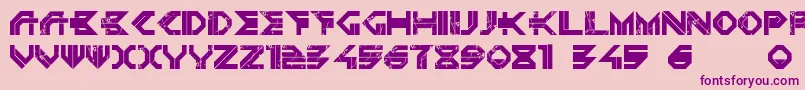 DepletedUranium-Schriftart – Violette Schriften auf rosa Hintergrund