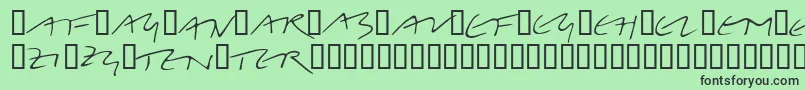 フォントLinotypeBelleBonus – 緑の背景に黒い文字
