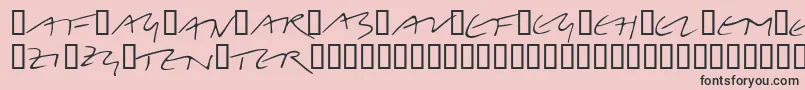 フォントLinotypeBelleBonus – ピンクの背景に黒い文字