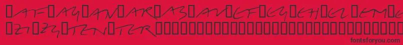 LinotypeBelleBonus-Schriftart – Schwarze Schriften auf rotem Hintergrund