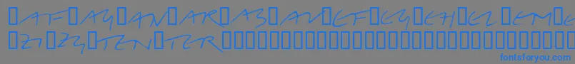 フォントLinotypeBelleBonus – 灰色の背景に青い文字
