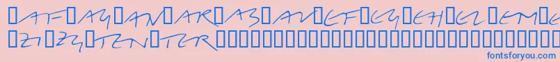Шрифт LinotypeBelleBonus – синие шрифты на розовом фоне