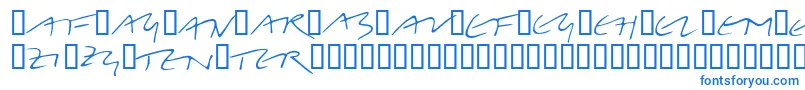 フォントLinotypeBelleBonus – 白い背景に青い文字