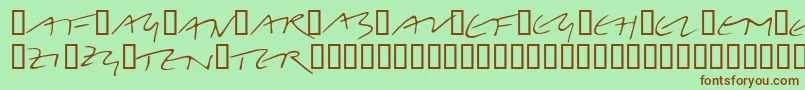 フォントLinotypeBelleBonus – 緑の背景に茶色のフォント