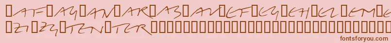 フォントLinotypeBelleBonus – ピンクの背景に茶色のフォント