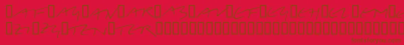 LinotypeBelleBonus-Schriftart – Braune Schriften auf rotem Hintergrund