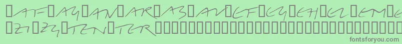 フォントLinotypeBelleBonus – 緑の背景に灰色の文字