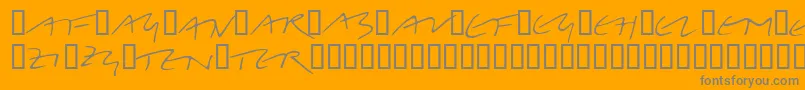 LinotypeBelleBonus-fontti – harmaat kirjasimet oranssilla taustalla