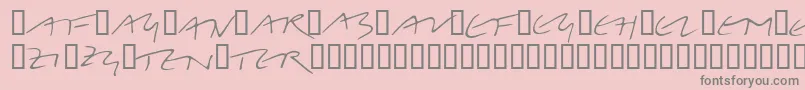 LinotypeBelleBonus-fontti – harmaat kirjasimet vaaleanpunaisella taustalla