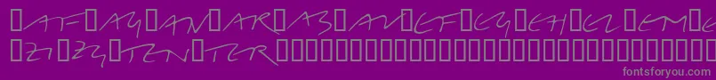 フォントLinotypeBelleBonus – 紫の背景に灰色の文字