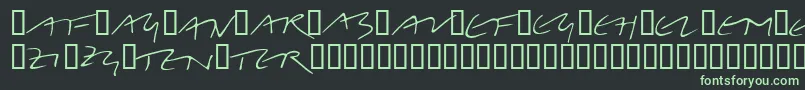 フォントLinotypeBelleBonus – 黒い背景に緑の文字