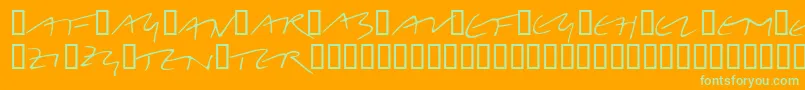 フォントLinotypeBelleBonus – オレンジの背景に緑のフォント