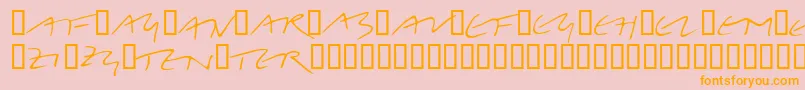 Fonte LinotypeBelleBonus – fontes laranjas em um fundo rosa