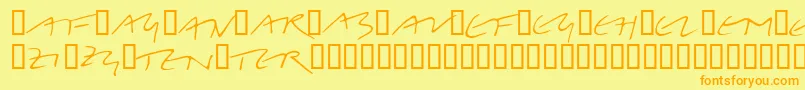 LinotypeBelleBonus Font – Orange Fonts on Yellow Background