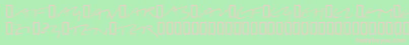 Fonte LinotypeBelleBonus – fontes rosa em um fundo verde