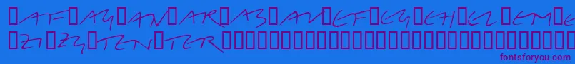 Czcionka LinotypeBelleBonus – fioletowe czcionki na niebieskim tle