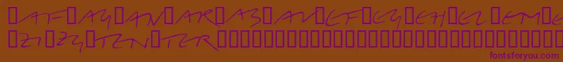 Czcionka LinotypeBelleBonus – fioletowe czcionki na brązowym tle