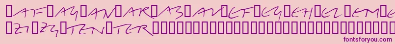 LinotypeBelleBonus-fontti – violetit fontit vaaleanpunaisella taustalla