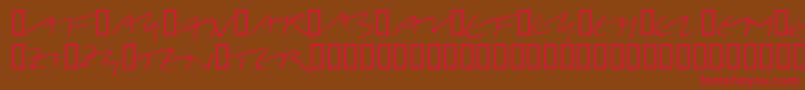 LinotypeBelleBonus-fontti – punaiset fontit ruskealla taustalla