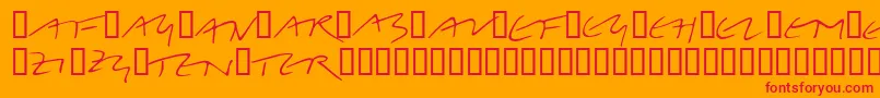 フォントLinotypeBelleBonus – オレンジの背景に赤い文字