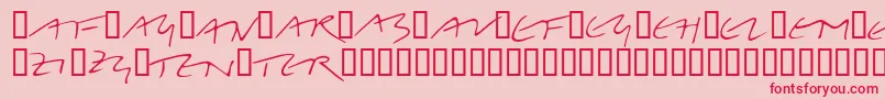 フォントLinotypeBelleBonus – ピンクの背景に赤い文字