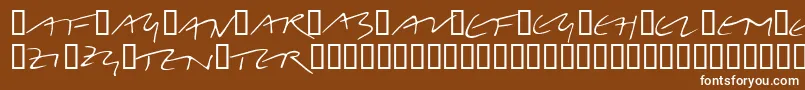 フォントLinotypeBelleBonus – 茶色の背景に白い文字