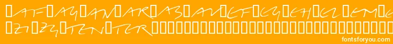 フォントLinotypeBelleBonus – オレンジの背景に白い文字