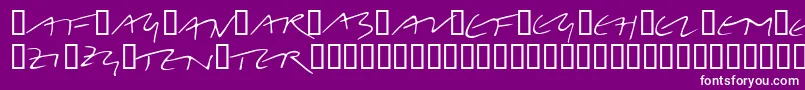 Fonte LinotypeBelleBonus – fontes brancas em um fundo violeta