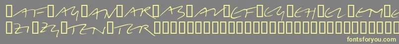フォントLinotypeBelleBonus – 黄色のフォント、灰色の背景
