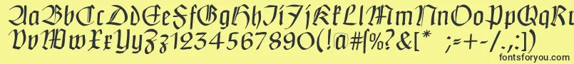 フォントClaudiusimperator – 黒い文字の黄色い背景