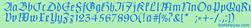 Claudiusimperator Font – Blue Fonts on Green Background